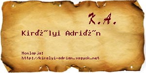 Királyi Adrián névjegykártya